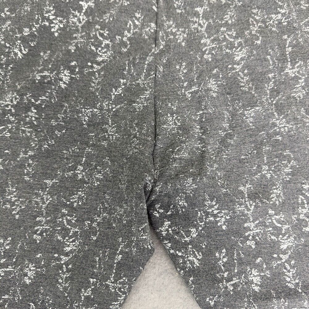 Soft Surroundings Womens Leggings 2X Cropped Gray Floral Silver Foulard 21.5" - Picture 4 of 7